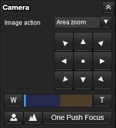 Control bar The following operation buttons are available. Setting You can set the streaming method, image size, frame rate, PTZ operation mode and image codec.