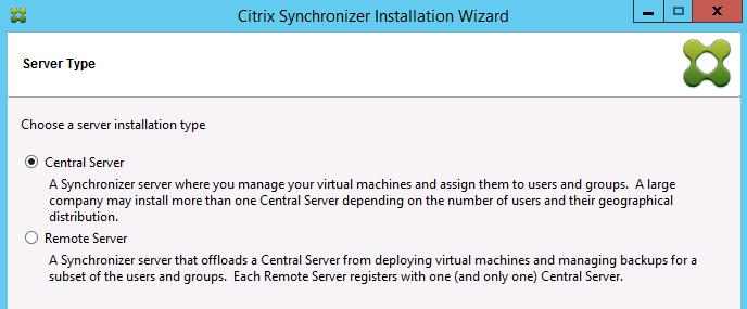 Server Type Synchronizer supports a distributed architecture with one Central Server and multiple Remote Server installations.