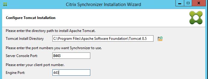 Tomcat Installation Directory and Ports Guidance for the Synchronizer install folder also applies here. Best practice is to use the same disk for Synchronizer and Apache Tomcat folders.