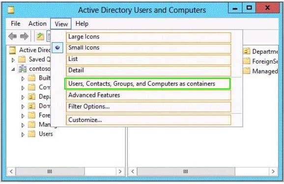 In the Active Directory Users and Computers snap-in you should navigate to the Users, Contacts, Groups, and Computers as containers tab if you want to view printer objects that are shared.
