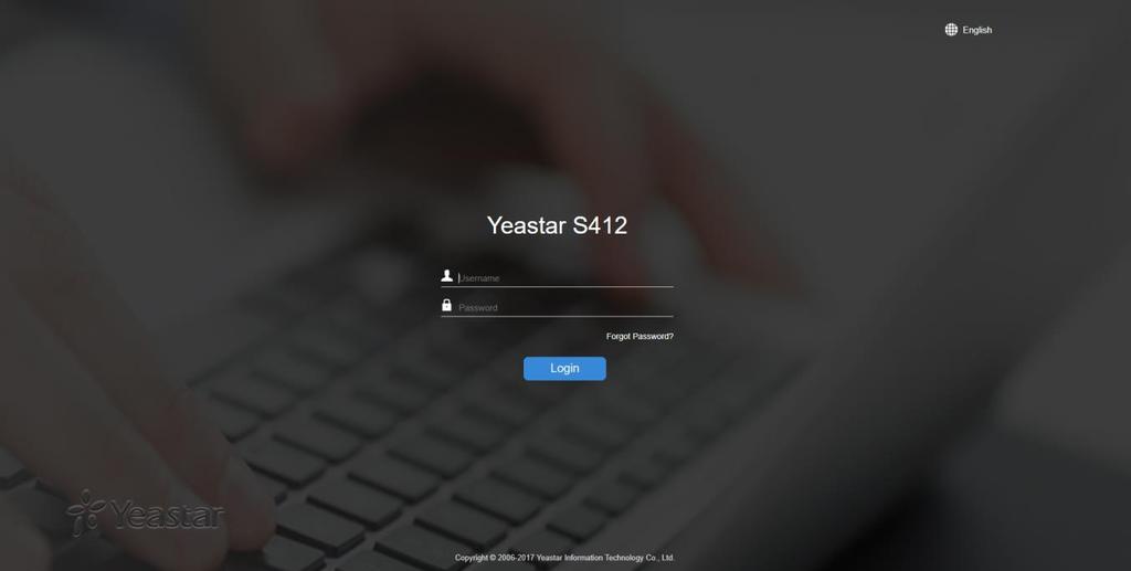 Getting Started with the Configuration Yeastar S412 IP Phone System provides web-based configuration interface for administrator.