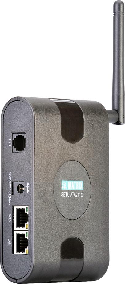 SETU ATA211G VoIP-FXS-GSM Adaptor Quick Start Package Contents SETU ATA211G with Antenna Adapter 12V, 1.