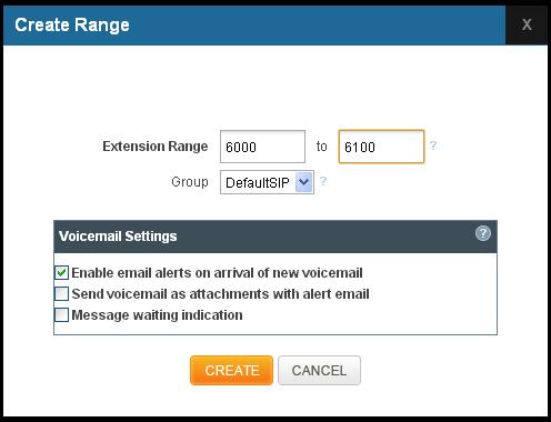 IP/PRI/FXS/BRI PBX- Setting up features Voicemail Settings: You can enable/disable the Email alerts on arrival of new voicemail & MWI Click on the Create followed by Save All button to update in