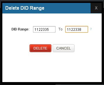 3 Delete DID Range: By clicking on the SETUP > DID Routing > Delete DID Range Extensions link on the lefthand side IP/PRI/FXS/BRI PBX menu, we reach this section: Here you can enter the range of DID