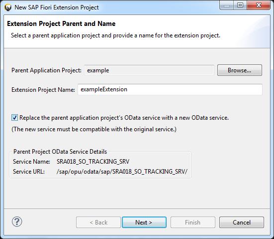 4.1.1 Changing the OData Service in the Extended Project To change the OData service used by the extended project: 1. Open Eclipse. 2.
