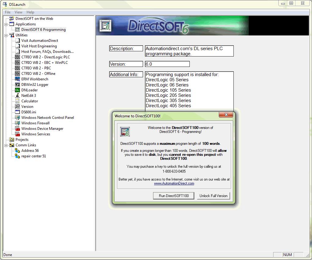 Using irectsoft00? To begin a project, double-click on irectsoft 6 Programming under Applications on the menu tree. The following Welcome to irectsoft00 window will appear.