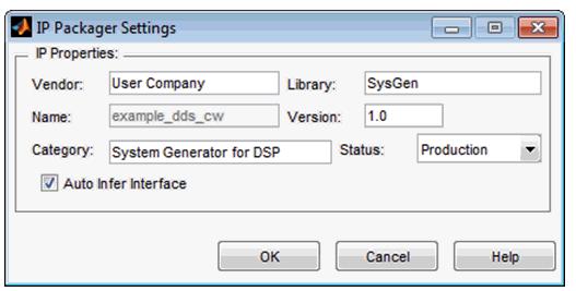 AXI Lite Interface Generation When you click on the Generate button in System Generator token GUI, RTL+IP+Constraints generation, as well as packaging takes place.