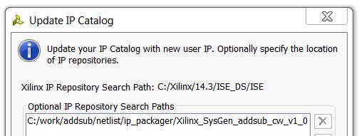 Chapter 7: System Generator Compilation Types Second, select IP Catalog in the Project Manager and right click on an empty area in IP Catalog window.