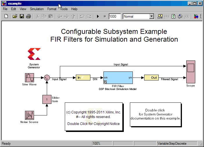 Configurable Subsystems and System Generator The copy becomes an instance of the configurable Subsystem.
