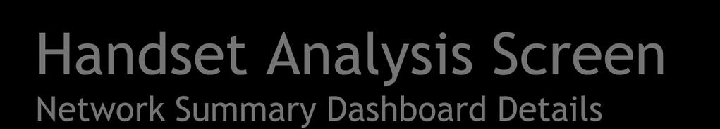 Handset Analysis Screen