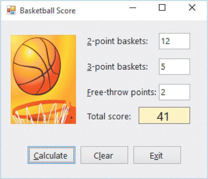 Programming Tutorial 1 Figure 3-41: TOE chart for the Basketball Score