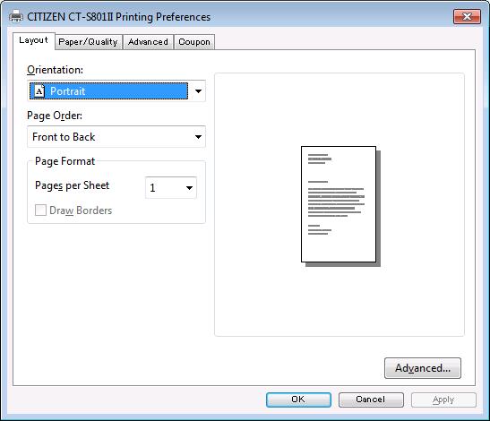 1 General tab Select the printer properties for the printer driver by