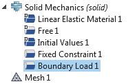 4 In the Model Builder, right-click Solid Mechanics (solid) and select Boundary