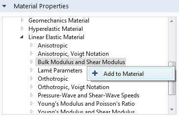 2 In the Settings window for Material, click to expand the Material Properties section, which contains a list of all the definable properties.