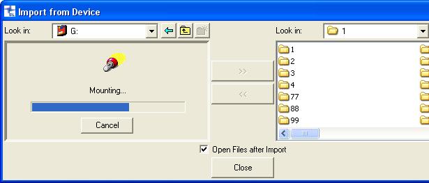 To use Windows Explorer for data importing, see Using Windows Explorer to Import Files from a Device on page 4-17 1. Insert the memory card into the card reader. 2.