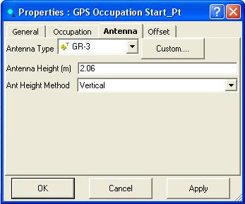 To create/edit a custom antenna type, see Add a Custom GPS