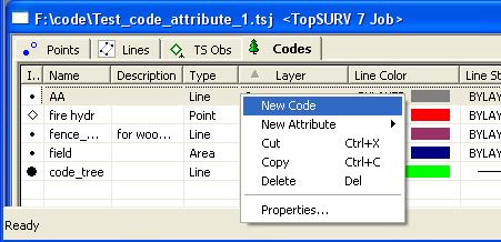 Editable Fields on the Codes Tab Example Add a Code 1.