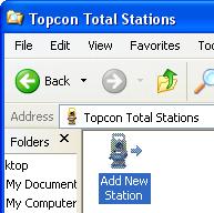 Setting up Topcon Link for Transferring Data Adding a Topcon Total Station Device Before Topcon Link or Windows Explorer can read data on a Topcon Total Station, the device must be added to the