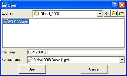 Select Geoid Format and Geoid NOTICE To add a geoid to Topcon Link, select ONLY corresponding formats in
