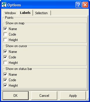 File Operations and Data Views Height enable to display the point s height on selected map, cursor, and status bar positions. Figure 3-20.
