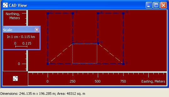 Setting CAD View Options Show area size enable to display an area of the rectangle in the Status Bar, when the user drags the rectangle on