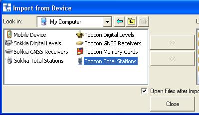 Importing Data Files From a Topcon Device 5.