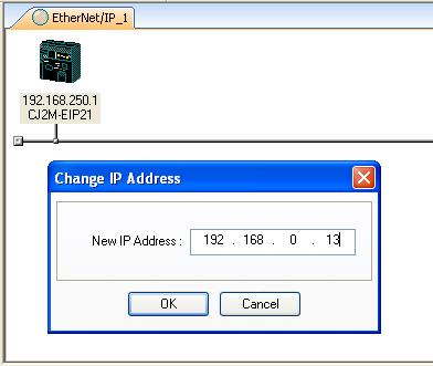 Double-click on the processor to add to the network. For this example, select CJ2M-EIP21.