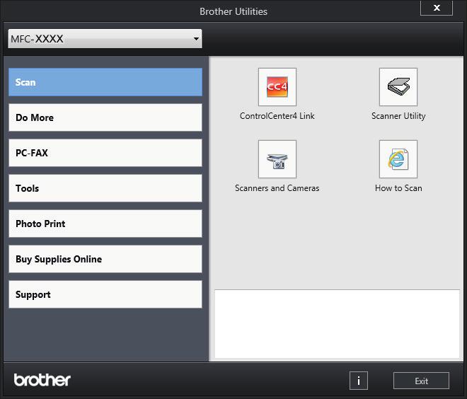 Select your machine. Access Brother Utilities (Windows ) Brother Utilities is an application launcher that offers convenient access to all Brother applications installed on your computer.
