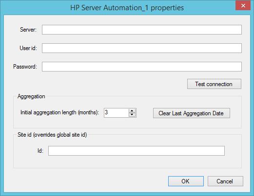 HP SERVER AUTOMATION The HP Server Automation connector uses an API connection. 1. In the Server box, type the server URL. EXAMPLE https://192.168.5.2 2.