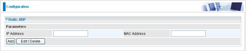 Static ARP This feature allows you to map the layer-2 MAC (Media Access Control) address that corresponds to the layer-3 IP address of the device.