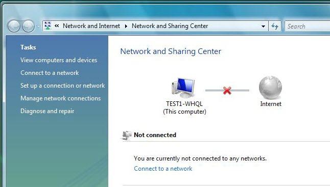 Then click on Network and Sharing Center at the top bar.