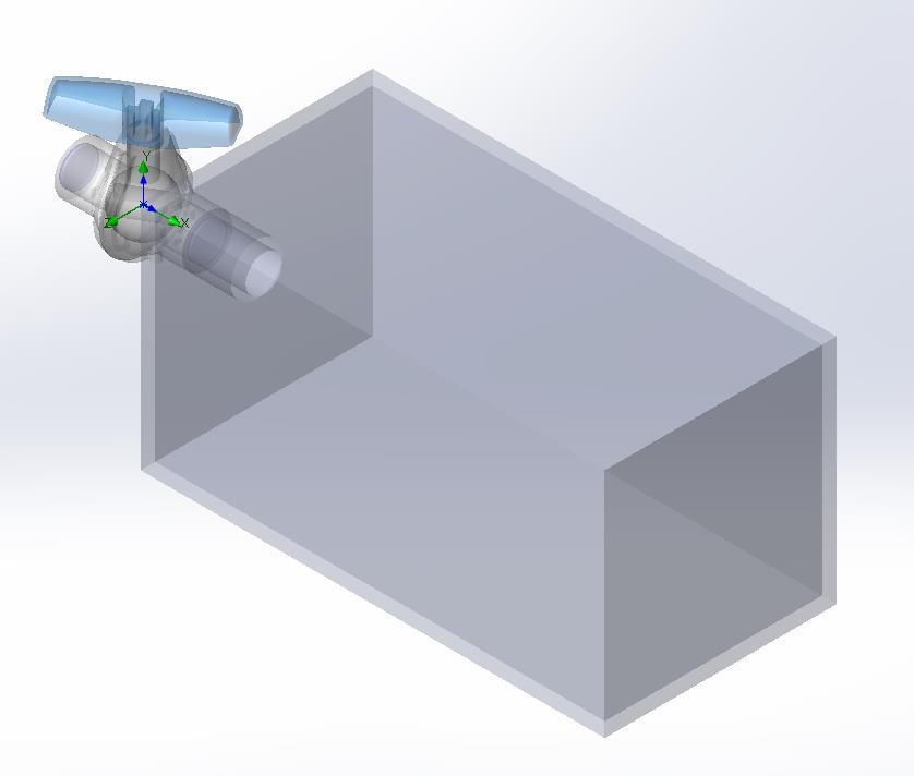 Figure 4 shows a small modeled enclosure attached to the ball valve.