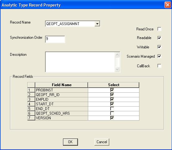 Chapter 3 Designing Analytic Type Definitions Analytic Type Record Property dialog box Note.