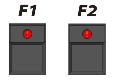 4.4 THE TWO FUNCTION KEYS F1 & F2 The two buttons located on the left side of the DMC-122 panel, next to the modulation wheels and separated from the other buttons, are labeled F1 and F2 because they