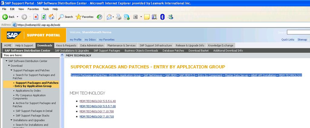 Step 4) Apply SAP MDM_TECT 555 on Solution Manager 7.