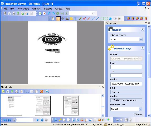 The ImageNow Printer captures the document image and routes it based on the capture profile.