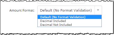 If your file contains a date, select the format in which your date displays. If your file contains void items, enter the indicator for a voided item.