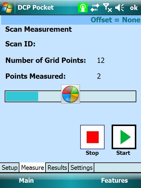 Setup Definition of Scan Resolution (Grid size) and