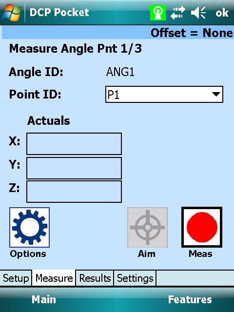 angle value can be hand entered or imported