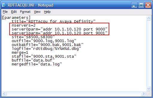 4. Configure Telesoft PSwitchView This section describes the configuration of Telesoft PSwitchView. Step Description 1. Edit the file RDTTACQU.INI located in the directory C:\avayacm\rdttacqu\.