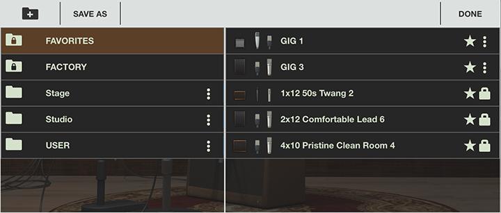 Preset Folders By default, the preset manager has three folders: FACTORY, FAVORITES, and USER. All presets are within these folders. FACTORY folders, and their presets, cannot be renamed or deleted.