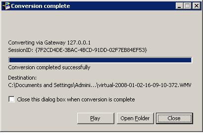 From the Connection menu, select Export Recording A Windows dialog box will appear to let you choose