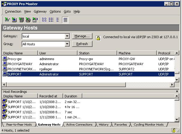 PC-Duo Master Guide The following icons indicate the status of a recording: in the Gateway Hosts list indicates a Host on which a recording is in process.
