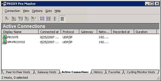 PC-Duo Master Guide Active Connections tab View active remote connections from the Active Connections tab of the Master window.