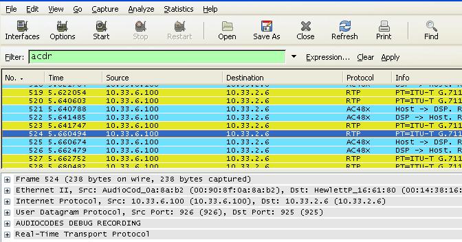 Configuration Note 2. Collecting DR Messages in Wireshark 2 Collecting DR Messages in Wireshark The client that is used to capture the DR packets is the open source Wireshark program.