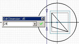Inventor (5) Module 4A: 4A- 25 Figure 4A-10D: Draw two new edge lines. Figure 4A-10E: Apply a dimension.