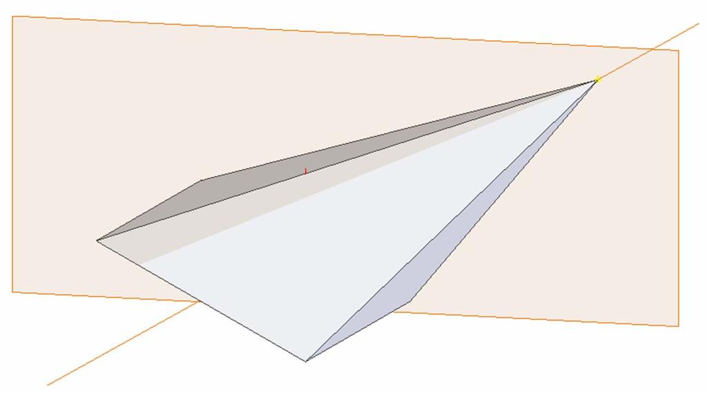 Select the Work Plane tool again; move the cursor closer to the Vertex Work Point and click once; then move the cursor closer to the centerline oblique axis