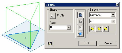 Center Point onto the sketch, which serves as the vertex point of the triangle-based pyramid; click the Return button to exit the Vertex sketch (Figure 4A-4F).