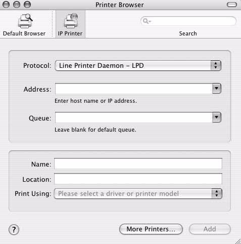 Using IP Printing 1 Connect the printer to an Ethernet network.