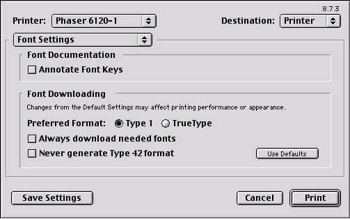 Font Settings Font Documentation Annotate Font Keys: Allows you to determine if the font keys are annotated. Font Downloading Preferred Format: Allows you to select the preferred font format.